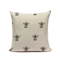 Axyaa Bee Pattern Linen Cushion Cover - Nordic Decorative Throw Pillow Case