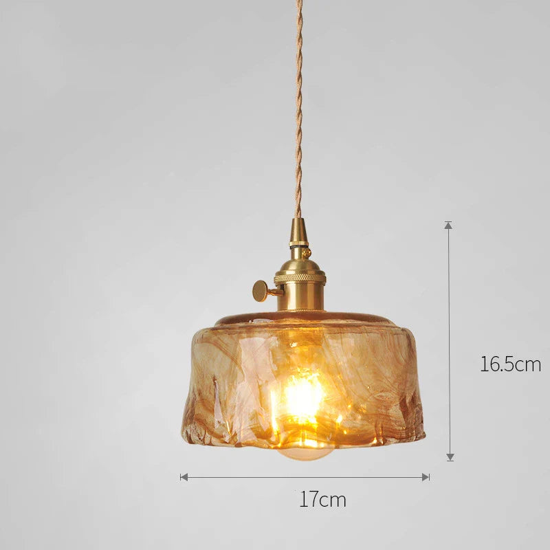 Axyaa Nordic Purple Glass LED Pendant Light, Modern Hanging Lamp for Bar, Bedroom, Dinning Room
