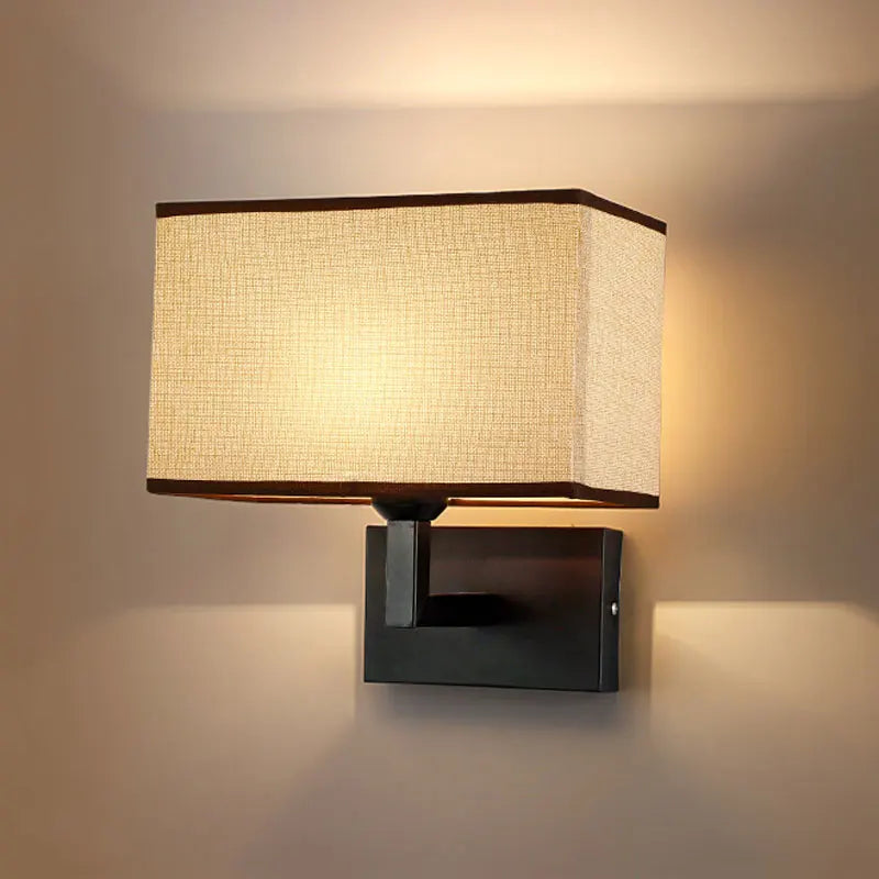 Axyaa Nordic Modern Hotel Fabric Wall Lamp - Creative Chinese Bedroom Bedside Lighting