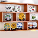 Axyaa Ceramic Plate Ornaments with Base: Modern Home Decor, Flower Arrangement Craft