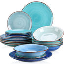 Axyaa BONITA Blue Dinnerware Set for 12 People