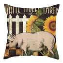 Axyaa Pig Oil Painting Cushion Cover Home Decor Sofa Chair 45X45cm