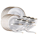 Axya Gold Marble Ceramic Kitchen Dinner Set for Food, Salad, Noodles, Soups