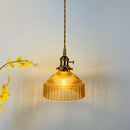 Axyaa Glass Hanging Lamp with Switch | Nordic Copper Pendant Light Fixture