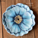 Axya Embossed Flower Ceramic Bowl Set for Dining and Decoration