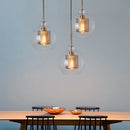 Axyaa Sliver Bronze Loft Glass Ball Pendant Light for Modern Living Room and Kitchen