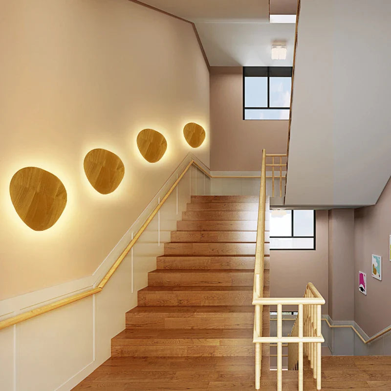 Axyaa Wooden LED Wall Lamp: Nordic Style Bedroom Light, AC110-240V