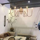 Axyaa Classic Wooden Chandelier: Mid Century Living Room Lighting Fixture