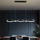Axyaa Black Ring LED Chandelier for Modern Living Room, Bedroom, Dining Room