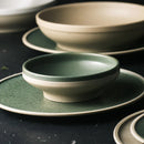 Axya Mint Ceramic Dinner Plate, Western Steak & Salad Bowl Set
