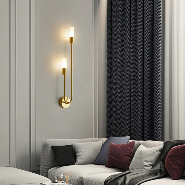 Axyaa Modern Minimalist Wall Sconces, Gold Black Indoor G9 Candle Lamps for Bedroom, Stairway, Balcony