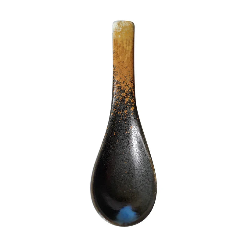 Axya Ceramic Japanese Rice Spoon Set of 3 Household Soup Dessert Spoon