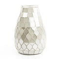 Axyaa Glass Mosaic Vase for Hydroponic Green Dill Small Flower Arrangement