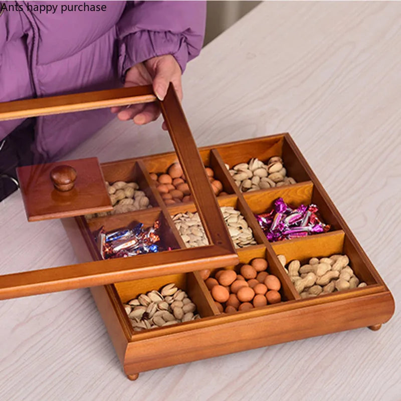Axya Solid Wood Dried Fruit Snack Storage Box for Living Room Organizing