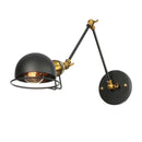 Axyaa Loft Adjustable Wall Lamp: Retro Reading Lamp, Long Arm, Iron, Bedside, Black
