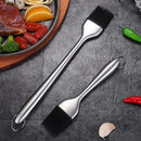 Axyaa Stainless Steel BBQ Oil Brush with Silicone Head and Anti-Scald Handle