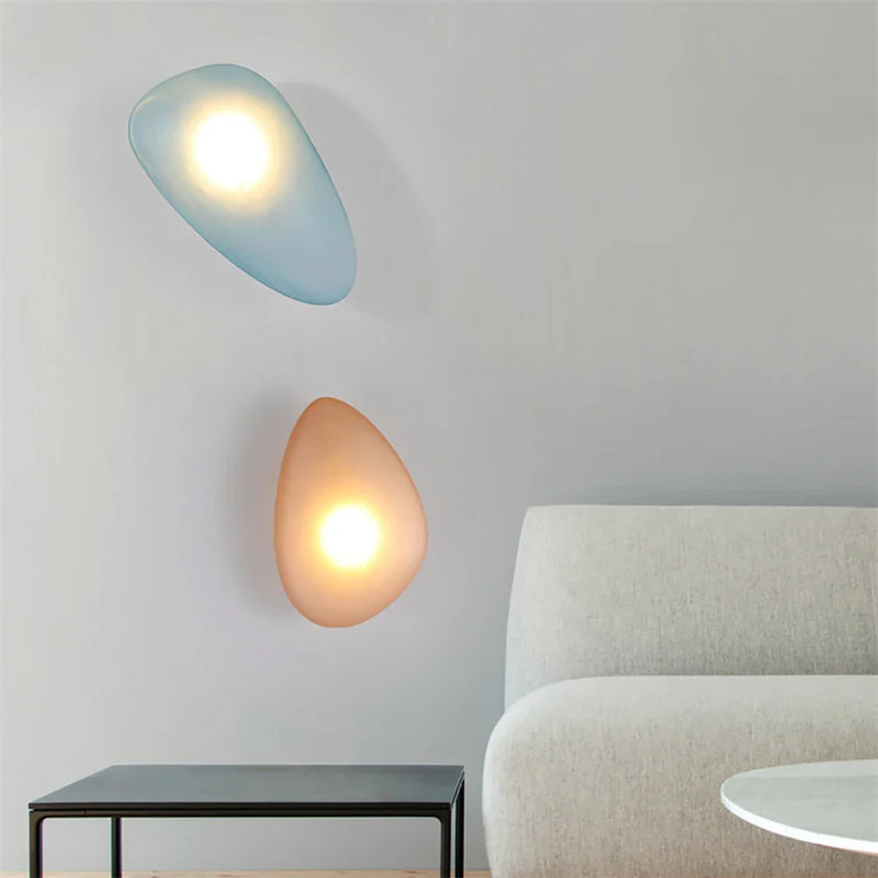 Axyaa Modern Nordic LED Wall Lamp Glass Pebble Design for Bedroom Living Room Stair Lighting
