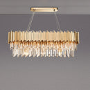 Axyaa Gold Metal LED Pendant Lights: Adjustable Round Luminarias for Indoor Living Room.