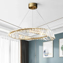 Axya Crystal Ring Light: Modern Luxury Chandelier for Living Room, Bedroom, Dining Room