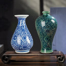 Axyaa Blue White Porcelain Antique Ceramic Vase Home Table Decor Pot Craft
