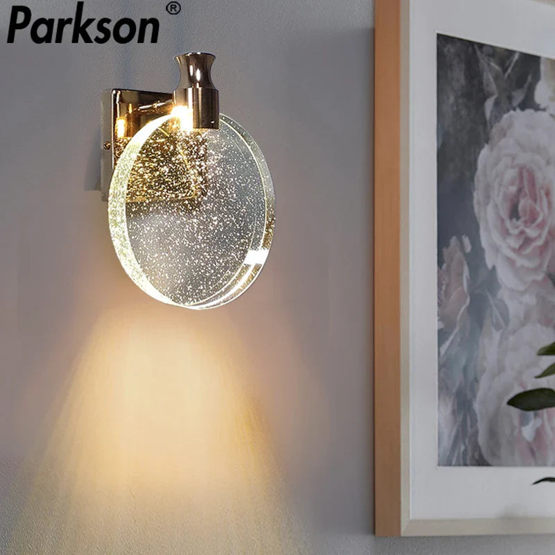 Axyaa Crystal Wall Lamp: Elegant Sconce for Bedroom & Living Room