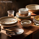 Axya Japanese Retro Plate Set for Dessert, Salad, and Soup Tableware