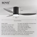 Axya Modern LED Ceiling Fan with Remote Control - Low Floor Design