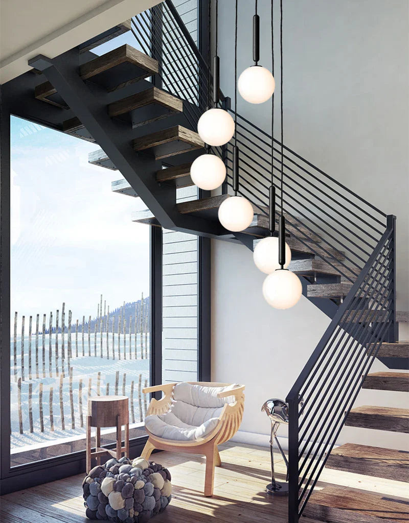 Axyaa Glass Ball Pendant Light - Modern Nordic Globe Ceiling Lamp