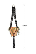 Boho Macrame Plant Hanger Tapestry | Extra Long Net Pocket for Indoor Plants by Axyaa
