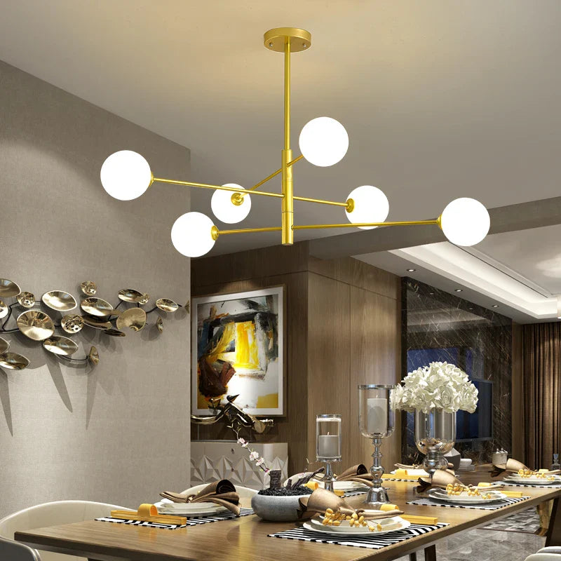 MDWELL G9 LED Chandelier Black/Gold Modern Pendant Lighting for Living Room, Bedroom - Axyaa