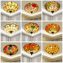 Axyaa Stained Glass Round Ceiling Light for Asile, Bedroom, Kitchen