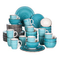 Axyaa Vintage Porcelain Dinnerware Set: Dinner, Dessert Plate, Bowl, Mug - 16/32/48 Pieces
