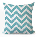 Axyaa Blue Geometric Cotton Linen Pillow Cover for Luxury Home Decor