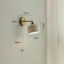 Axyaa Copper LED Wall Light with Pull Chain Switch & Ceramic Wall Lamp