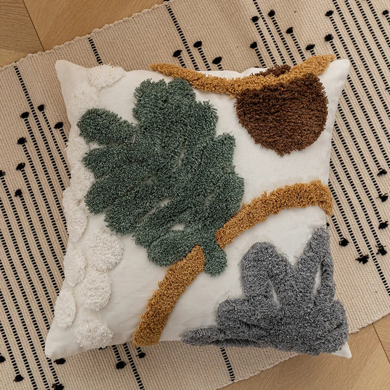 Axyaa Tufted Plant Pillow Cover for Stylish Home Decor 45x45cm/30x50cm