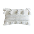 Axyaa Ivory Cushion Cover - Boho Style Tuft Tassels - Home Decor - Neutral Bedroom