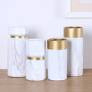 Nordic Marble & Gold Trim Vase by Axyaa - Modern Ceramics for Home Decor