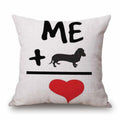 Axyaa Dachshund Dog Print Cotton Linen Pillow Covers 45X45cm
