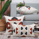Axyaa Geometric Embroidery Tassel Pillow Cover - Boho Style for Home Décor