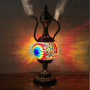 Axyaa Hand-inlaid Glass Mosaic Table Lamp - Moroccan Style Decor for Bedroom & Living Room