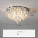 Axyaa Modern Bedroom Crystal Ceiling Lamp Gold/Chrome Steel LED Lights