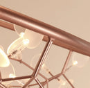Axyaa Modern Black/Rose Gold Heracleum Chandelier - G4 Firefly Round Lamp