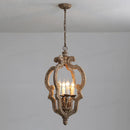 Axyaa Vintage Wooden 4-Light Chandelier for Living Room, Kitchen, Dining Room, Bedroom