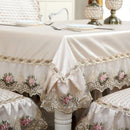 Axyaa Beige Lace Dining Chair Cushion: Elegant Table Set Cover & Cloth