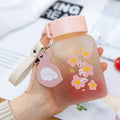 Axyaa Cute Flowers Glass Water Bottle: Creative, Leakproof, Portable, Fresh Design for Female Students