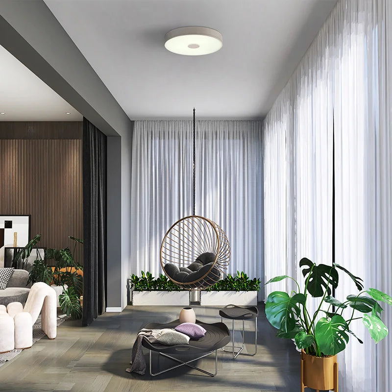 Axyaa Ultra-thin Tempered Glass LED Ceiling Light, 36W Dustproof Lamp for Living Room & Bedroom