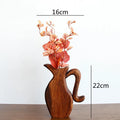 Axyaa Wooden Vase Glass Test Tube Flower Arrangement Hydroponics Home Decor