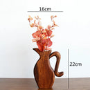 Axyaa Wooden Vase Glass Test Tube Flower Arrangement Hydroponics Home Decor