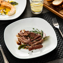 Axyaa 6-Piece 9.75" White Ceramic Porcelain Dinner Plate Set Dinnerware Tableware Service