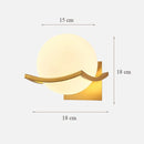 Axyaa Moon Glass Wall Lamp: Modern Bedroom LED Sconce, White/Black/Gold Interior Decoration